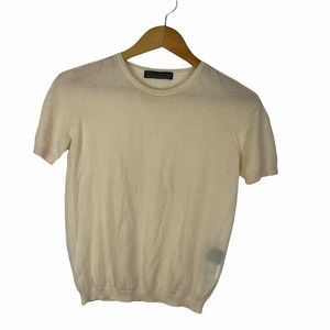 YVON INED N. VAGUE Short Sleeve Wool Sweater Size 38/M Lightweight Crew Neck